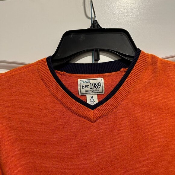CHILDREN'S Place Orange Long Sleeve Sweater Size M (7/8), 2 for $15 Kids Bundle - Picture 3 of 5